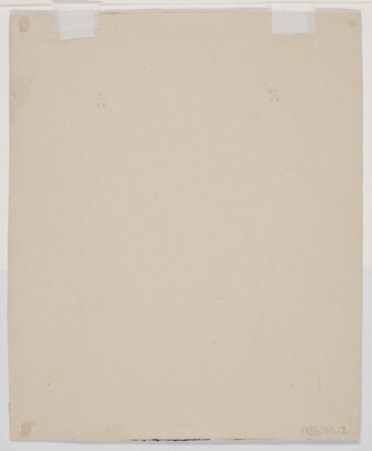 A color print of a poem printed in blocky, brown text with a small illustration of a rainy landscape in the upper left corner.