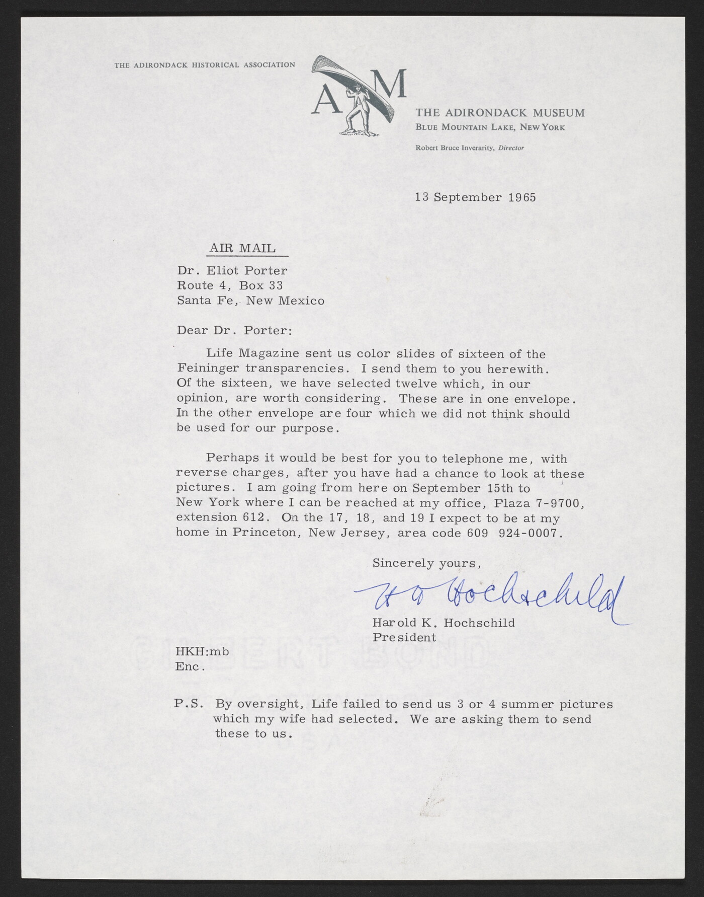 Harold K. Hochschild, President, The Adirondack Museum, Blue Mountain