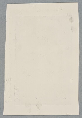 An abstract black-and-white print of white and gray organic shapes fitted together to create a shadowed keyhole shape.<br />