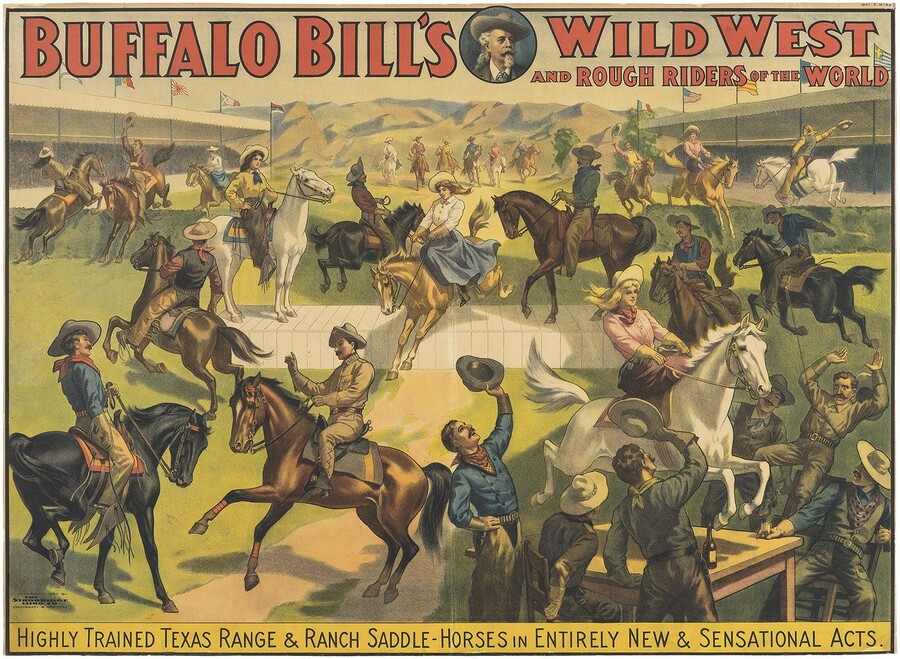 Unknown Buffalo Bill's Wild West and Rough Riders of the World, 1907 Chromolithograph