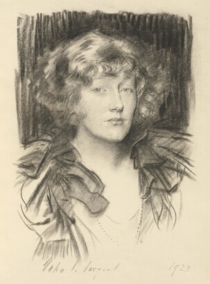 John Singer Sargent (1856–1925), The Hon. Clare Stuart Wortley, 1923, Charcoal on paper