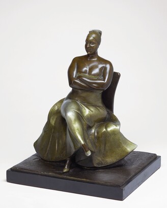 Gaston Lachaise (1882–1935), Roman Bronze Works, Woman Seated, 1925, Bronze with nickel plate
