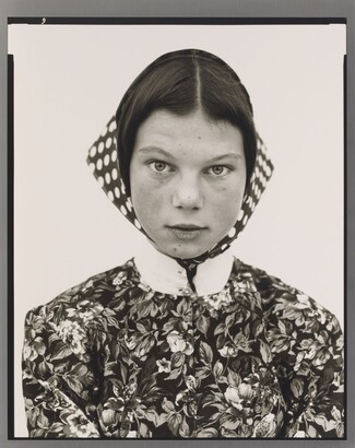 Richard Avedon (1923–2004), Freida Kleinsasser, Thirteen Year Old, Hutterite Colony, Harlowton, Montana, 6/23/83, 1983