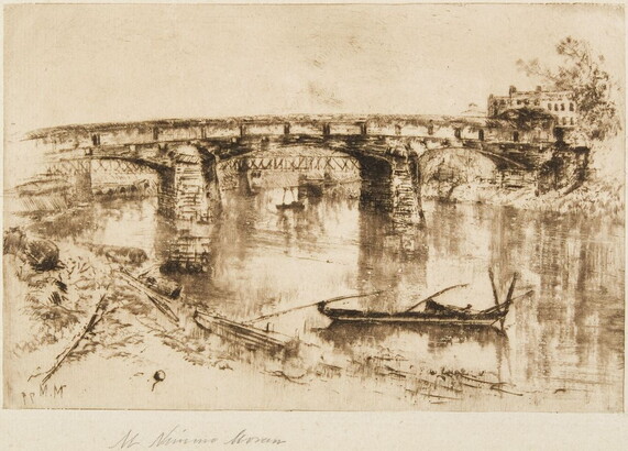 Mary Nimmo Moran (1842–1899) Bridge Over the Delaware, Easton, PA 1879