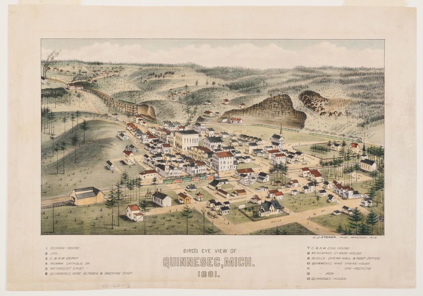 Bird's Eye View of Quinnesec, Mich. 1881. Amon Carter Museum of