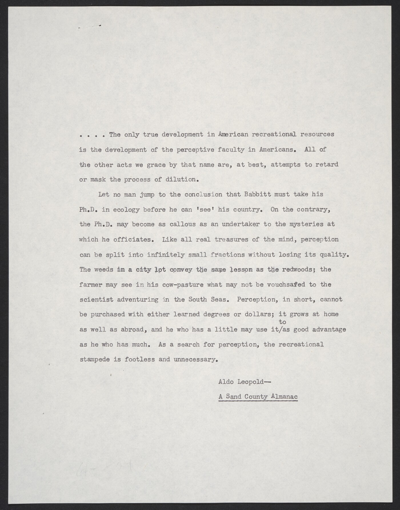 A Sand County Almanac Quotes With Page Numbers