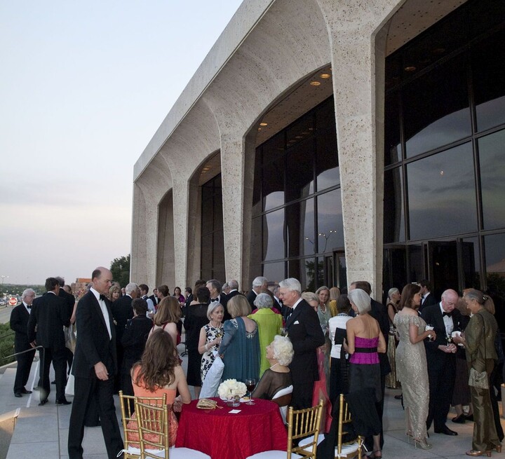 Black tie gala on porch of the Carter