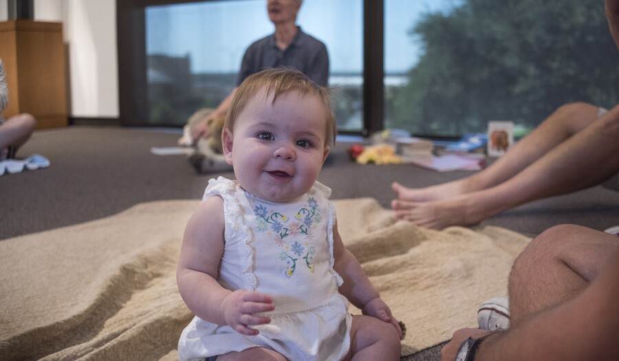 baby on a blanket